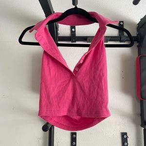 Pink Collared Croptop